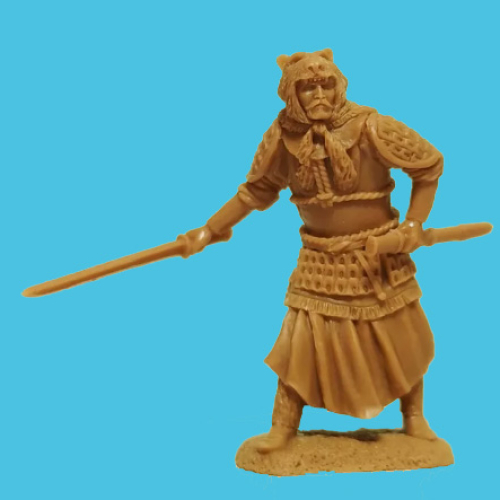 02. Guerrier chinois tête de loup avec sabre.